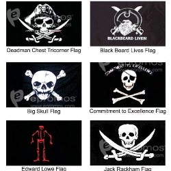 Edward Teach Flag - Pirate flags, 3' x 5', with 2 metal grommets.
