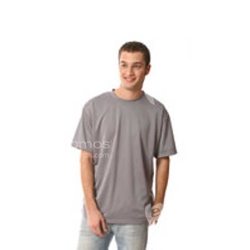 Royal Apparel - Men's white crew neck performance jersey t-shirt with double needle sleeve.