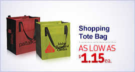 Shopping Promo Tote Bag - 13" w x 15" h x 10" d
Expressions Folding Promotional Tote Bag - 16.5" w x 15.25" h