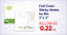 4 Color Process Imprinted Sticky Notes by BiC - 3" x 3" - 25 Sheets