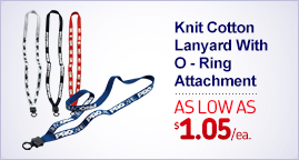Knit Cotton Personalized Lanyards with O Ring Attachment - 1/2" Wide