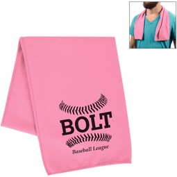 Pink - Recycled PET Custom Cooling Towel - 12" x 32"