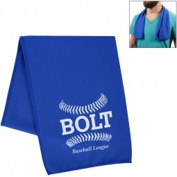 Blue Recycled PET Custom Cooling Towel - 12" x 32"