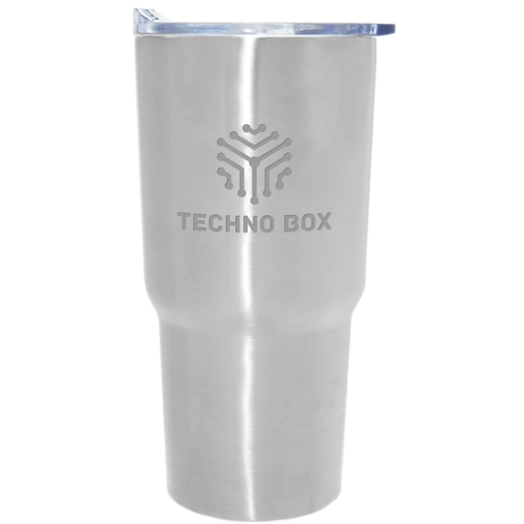 Silver - Laser Engraved Insulated Custom Tapered Tumbler - 30 oz.