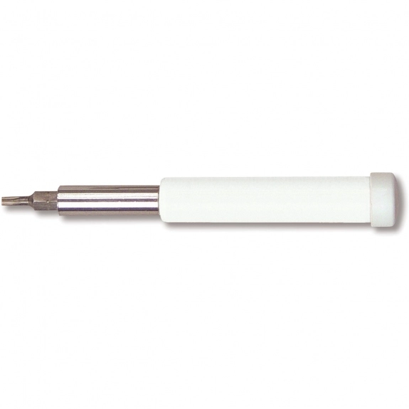 White Large Round 4 in 1 Magnetic Promo Screwdriver Set