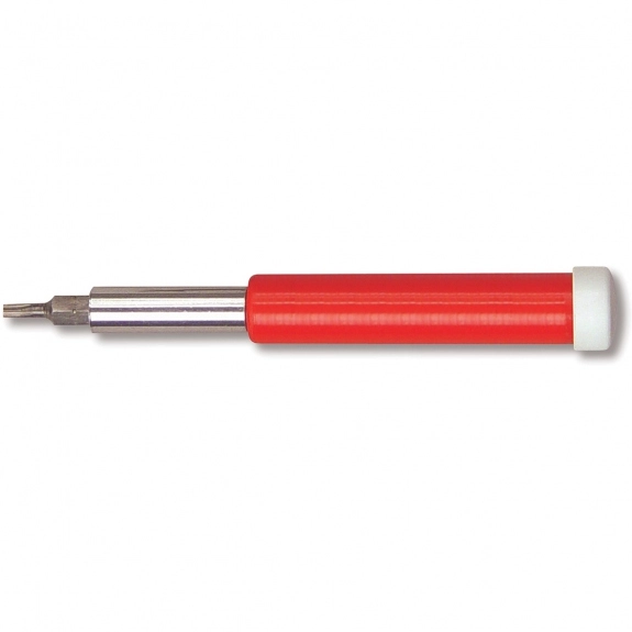 Red Large Round 4 in 1 Magnetic Promo Screwdriver Set