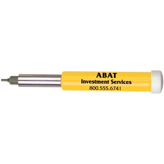 Yellow Large Round 4 in 1 Magnetic Promo Screwdriver Set