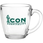 Promotional Clear Glass Bistro Custom Mug - 15.5oz. with Logo