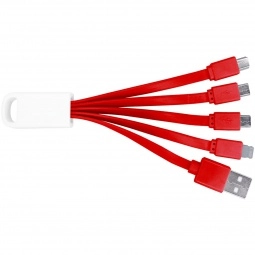 Red 4-In-1 Noodle Custom Charging Cables