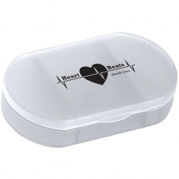 Frosted Clear - 3-Compartment Oval Translucent Custom Pill Case 