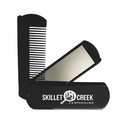 Black - Compact Custom Comb and Pocket Mirror Combo