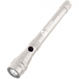 Silver Magnetic Telescopic Aluminum LED Custom Flashlight 