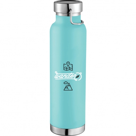 Mint - Copper Vacuum Insulated Custom Water Bottle - 22 oz.