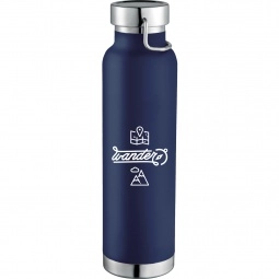 Navy - Copper Vacuum Insulated Custom Water Bottle - 22 oz.