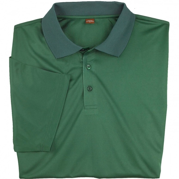Dark Green Harriton Polytech Custom Polo Shirt