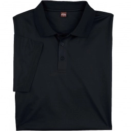 Black Harriton Polytech Custom Polo Shirt