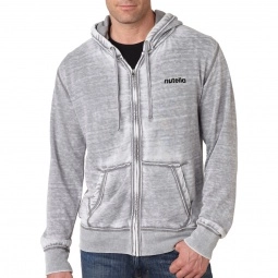 J-America Burnout Full Zip Hooded Custom Sweatshirt - Men's