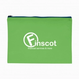 Lime Green/Royal Non-Woven Promotional Document Bags w/ Zipper 