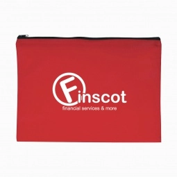 Red/Black Non-Woven Promotional Document Bags w/ Zipper 