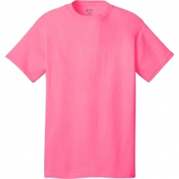 Neon Pink Port & Company Budget Custom T-Shirt - Colors