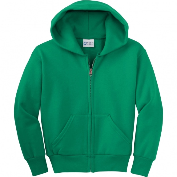 Kelly Green Port & Company Ultimate Full Zip Custom Hooded Sweatshirt - You