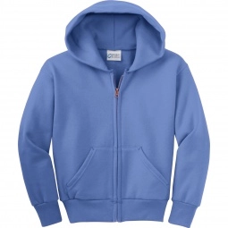 Carolina Blue Port & Company Ultimate Full Zip Custom Hooded Sweatshirt - Y
