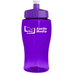 Translucent Violet Contour Push/Pull Promotional Water Bottle - 18 oz.