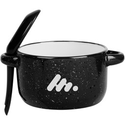 Black - Campfire Promotional Soup Mug w/ Spoon