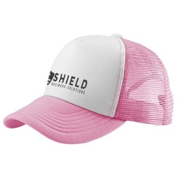 Pink/White Cotton/Mesh Snapback Promotional Trucker Cap