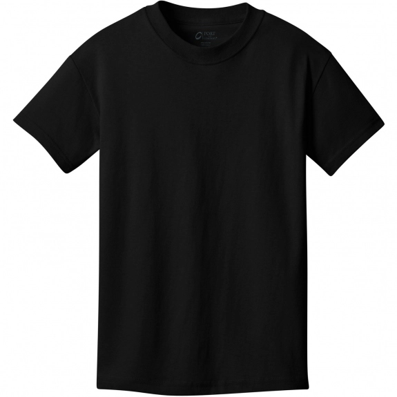 Jet Black Port & Company Budget Custom T-Shirt - Youth - Colors