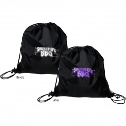 White to Purple Color Changing Drawstring Custom Backpacks - 14"w x 18"h