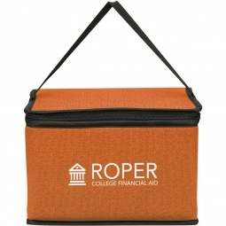 Orange Heathered Non-Woven Custom Cooler Bag - 6 Can