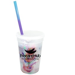 Blue to Purple - Mood Color Changing Custom Rainbow Confetti Cup - 17 oz.