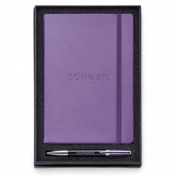 Purple Neoskin Custom Journal & Pen Gift Set - 6"w x 8"h