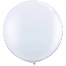 White Qualatex Biodegradable Promo Latex Balloons - 36"