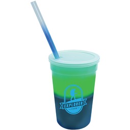 Green to blue - Mood Color Changing Branded Stadium Cup - 22 oz.