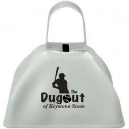 White Small Logo Cow Bell