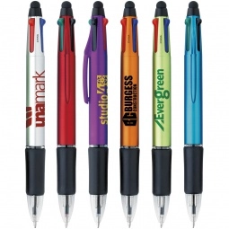 Metallic Multi-Ink Promotional Stylus Pen