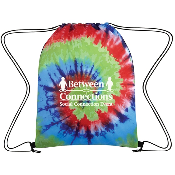 Rainbow - All Over Tie Dye Custom Drawstring Bag - 13"w x 17"h