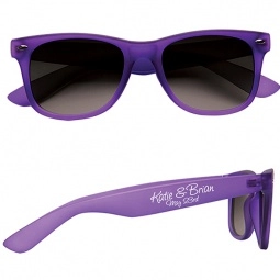 Purple Rubberized Frame Custom Printed Sunglasses