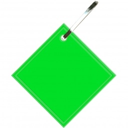 Fluor. Green Reflective Diamond Hook Promotional Zipper Pull