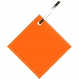 Fluor. Orange Reflective Diamond Hook Promotional Zipper Pull