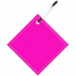 Fluor. Pink Reflective Diamond Hook Promotional Zipper Pull
