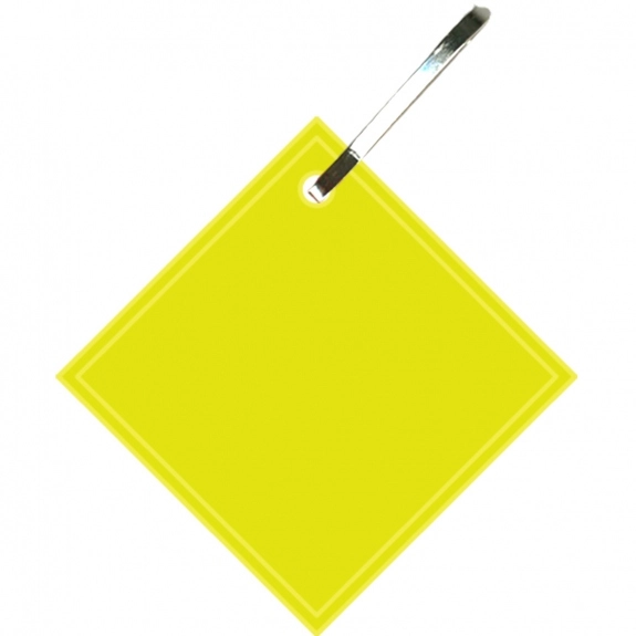 Fluor. Yellow Reflective Diamond Hook Promotional Zipper Pull