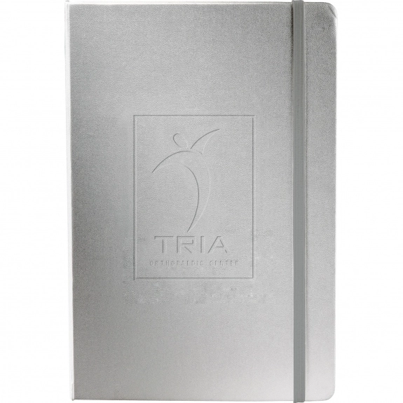 Silver JournalBook Lined Custom Journal - 5.5"w x 8.4"h