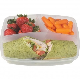 Inside Budget 3-Section Printed Lunch Container
