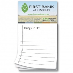 Full Color Magnetic Custom Business Card w/ Things To-Do Notepad