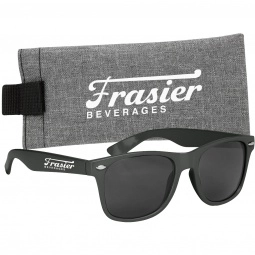 Fashion Colored Promotional Sunglasses w/ Heathered Pouch