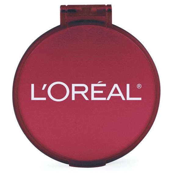 Translucent Red Compact Folding Promotional Mirror - 2.75"