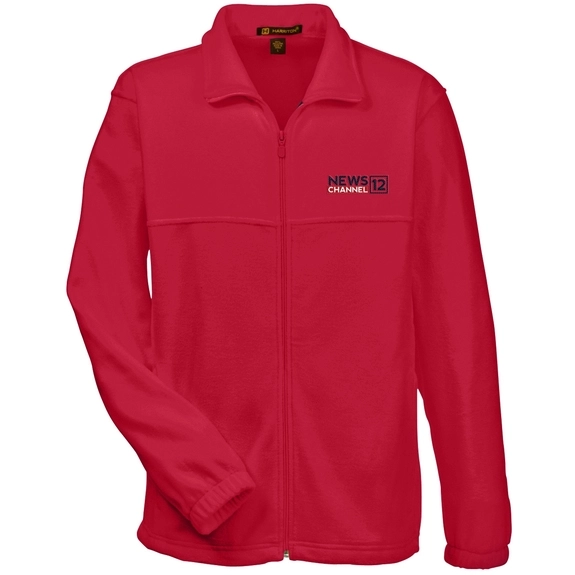 Red - Harriton Full-Zip Custom Fleece Jacket - Men's